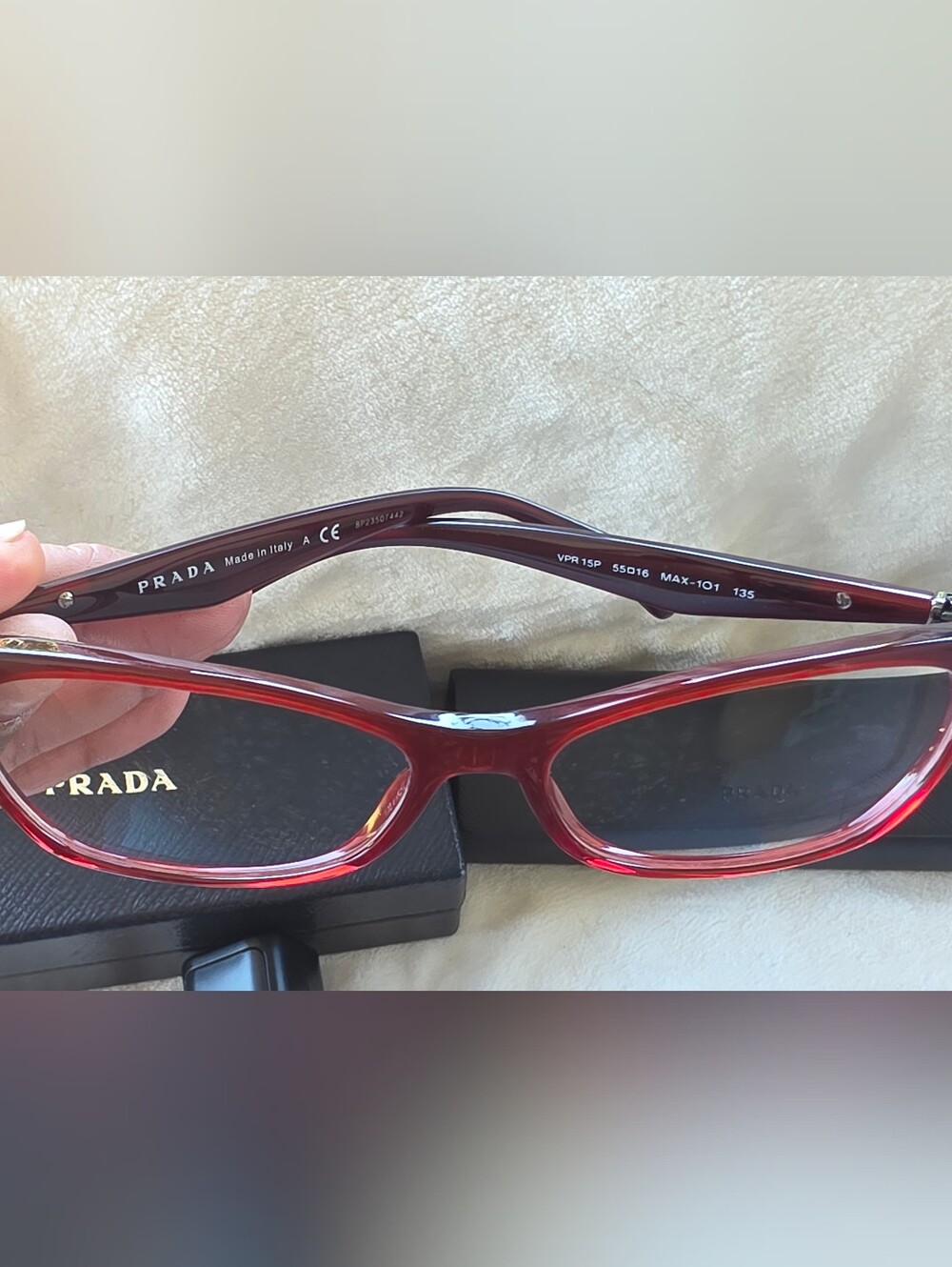 Prada Women’s Red Eyeglass Frames - Picture 5 of 7